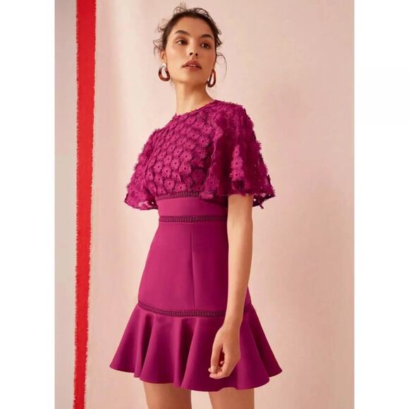 Keepsake Rosabella Mini Dress - S Raspberry - Picture 2 of 5